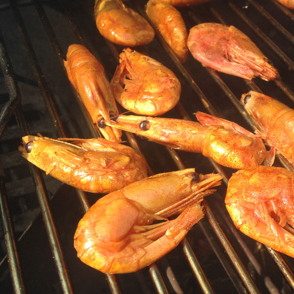 Smoked shrimp fresh off the grill