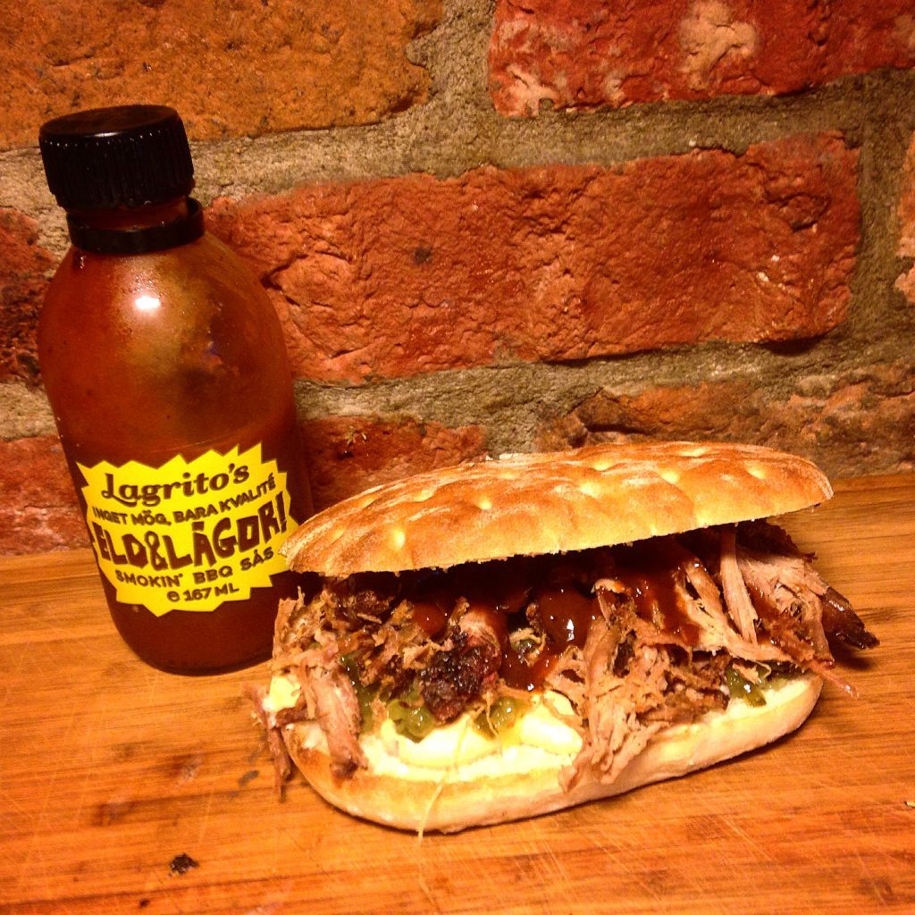 Pulled beef terminé, injecté au beurre de pilsner