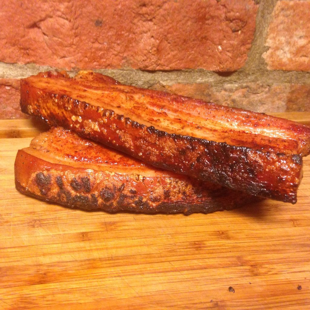 Side ribs de cerdo con la corteza crujiente