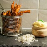 Sötpotatis Pommes med Tryffelmajo