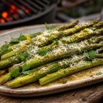 Grillad sparris med citron, parmesan och brynt smör