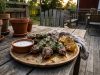 Grillade lammspett med citron, vitlök och oregano