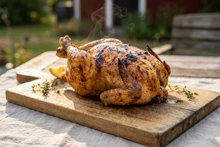 Så får du kycklingskinnet krispigare på grillen