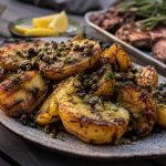 Grillad färskpotatis med brynt dillsmör och krispig kapris